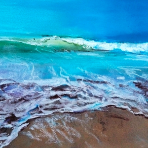 seascape painting - rainblow tide